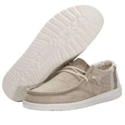 Wally Break Stitch - Khaki -Heydude 110791010 WALLY LINEN NATURAL KHAKI 03 9d1440f4 5c55 4805 b57f 95f07939877d
