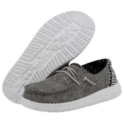 Wendy Youth Chambray - Onyx -Heydude 130124203 WENDY YOUTH CHAMBRAY ONYX LEFT 3