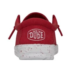 Wally Toddler Slub Canvas - Red -Heydude 40029 610 WALLYTODDLERSLUBCANVAS RED LEFTBACK
