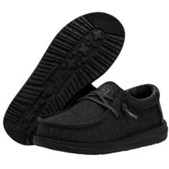 Wally Youth - Basic Black -Heydude 40041 001 WALLY YOUTH BASIC BLACK LEFT 3