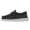 Wally Youth Slub Canvas - Dark Grey 1 Wally Youth Slub Canvas - Dark Grey -Heydude 40044 029 WALLYYOUTHSLUBCANVAS DARKGREY LEFTSIDE