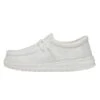 Wally Youth Slub Canvas - White 1 Wally Youth Slub Canvas - White -Heydude 40044 100 WALLYYOUTHSLUBCANVAS WHITE LEFTSIDE