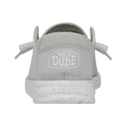 Wendy Slub Canvas - Light Grey -Heydude 40063 007 WENDYSLUBCANVAS LIGHTGREY LEFTBACK
