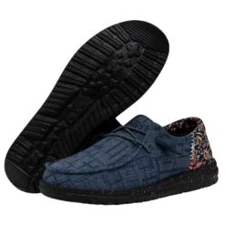 Wendy Funk Slub Blanket - Midnight Rain -Heydude 40066 4MK WENDYFUNKSLUBBLANKET MIDNIGHTRAIN PAIRBOTTOM