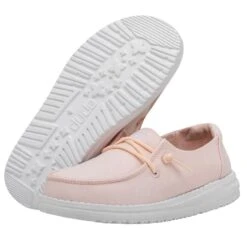Wendy Youth Slub Canvas - Pink -Heydude 40143 680 WENDY YOUTH SLUB CANVAS PINK LEFT 3