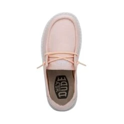 Wendy Youth Slub Canvas - Pink -Heydude 40143 680 WENDY YOUTH SLUB CANVAS PINK LEFT 6