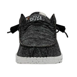 Wally Sox Stitch Wide - Black White 11 Wally Sox Stitch Wide - Black White -Heydude 40161 0YH WALLYSOXSTITCH BLACKWHITE LEFTFRONT 1