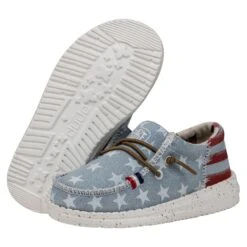 Wally Toddler Americana - Denim Star 10 Wally Toddler Americana - Denim Star -Heydude 40581 4NR WALLYAMERICANATODDLER DENIMSTAR PAIRBOTTOM