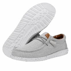 Wally Washed Canvas - Light Grey -Heydude FW23 M 40296 007 WALLY WASHED CANVAS LIGHT GREY LEFT PAIROUTSOLE