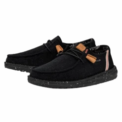 Wendy Washed Canvas - Black -Heydude FW23 W 40297 001 WENDY WASHED CANVAS BLACK LEFT PAIR
